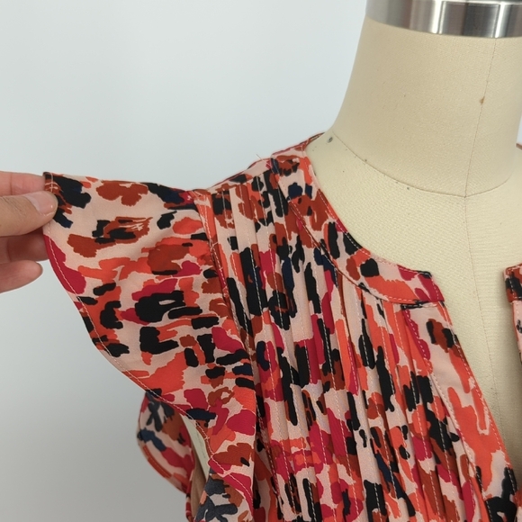 11409 THML Camo Midi Dress Red size XS bohemian summer spring resortwear preppy - Picture 6 of 11